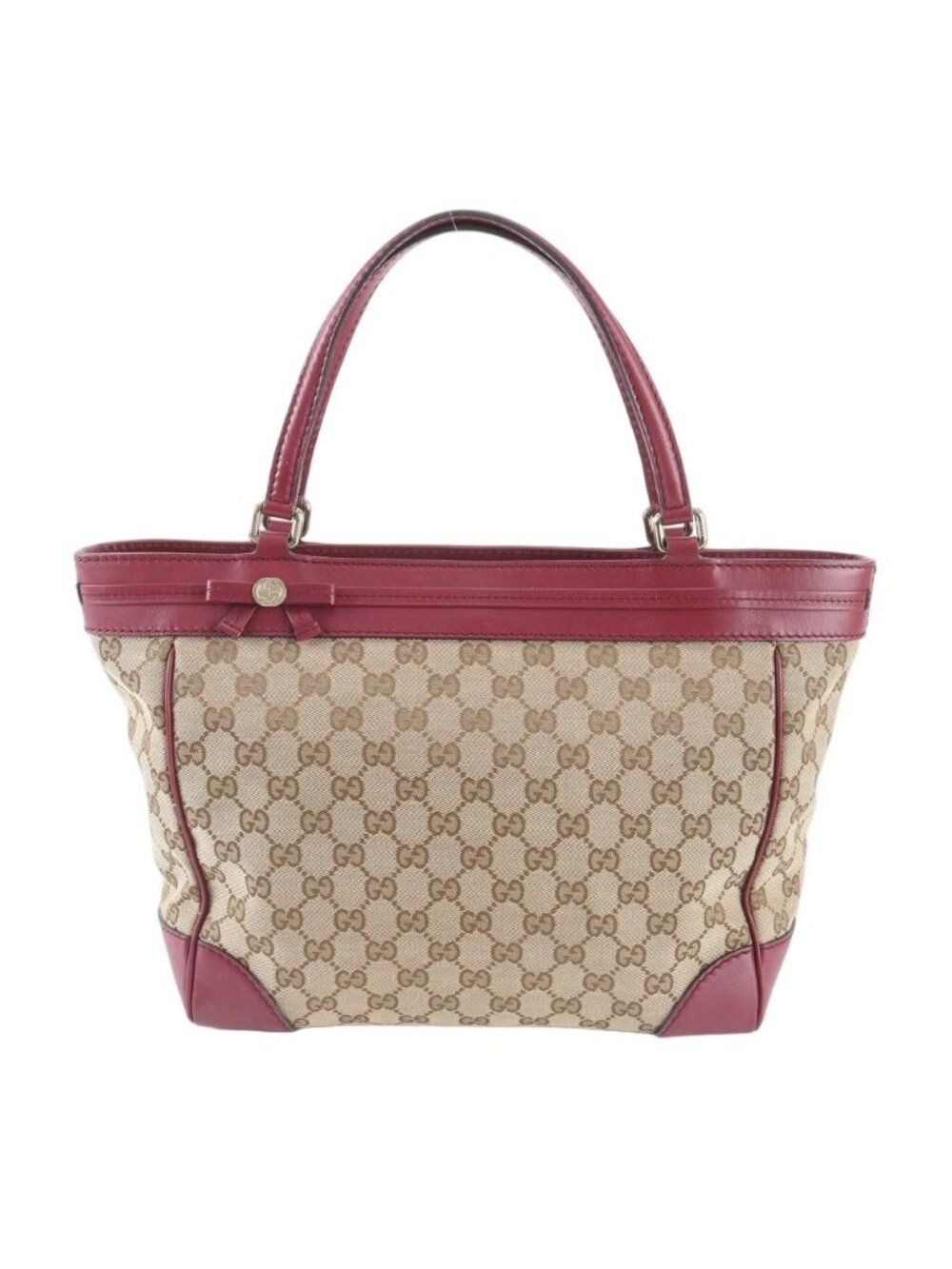 Gucci GG Canvas Mayfair Ribbon Leather Tote Shoulder